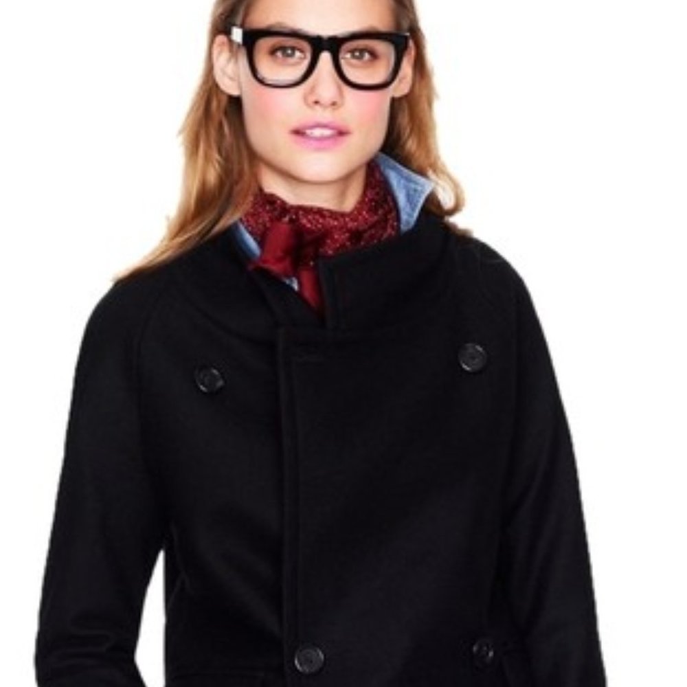 NWOT J. Crew Double Breasted Cocoon Coat Wool/Cashmere Oversized 10 - Picture 3 of 7